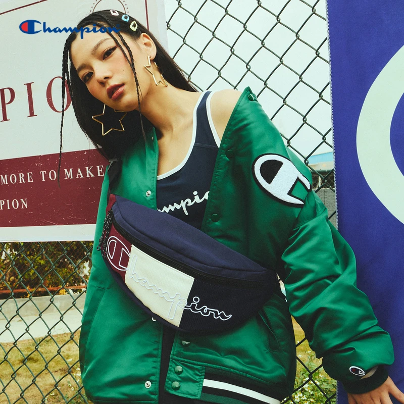 Champion上新春新款刺绣写 LOGO腰包ins时尚休闲个性潮流户外百搭