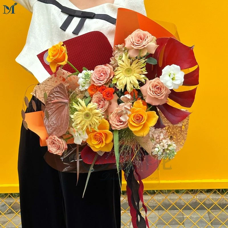 【狮子座守护花】辉煌玫瑰混搭卡布奇诺高端原创生日星座鲜花花束同城配送小时达