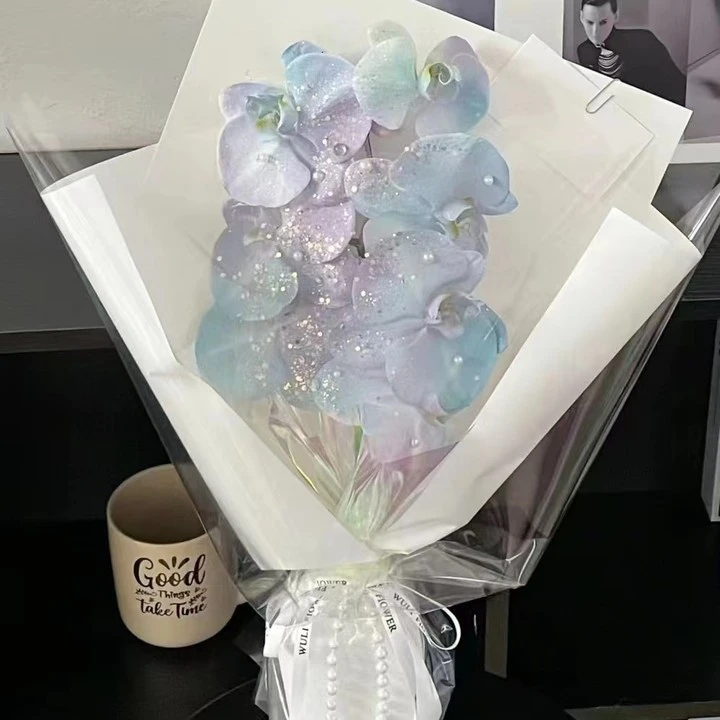 人鱼之吻（高端花束1枝人鱼姬蝴蝶兰鲜花生日鲜花礼物花店同城配送小时达）