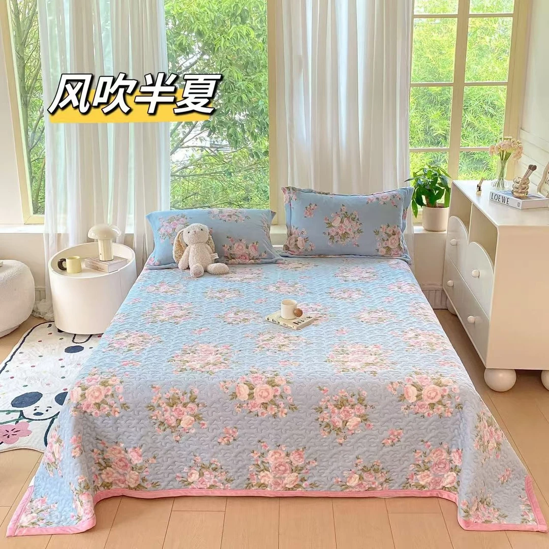 2024新款加厚牛奶绒单人双人床盖【可机洗】防滑夹棉双面绗缝机洗