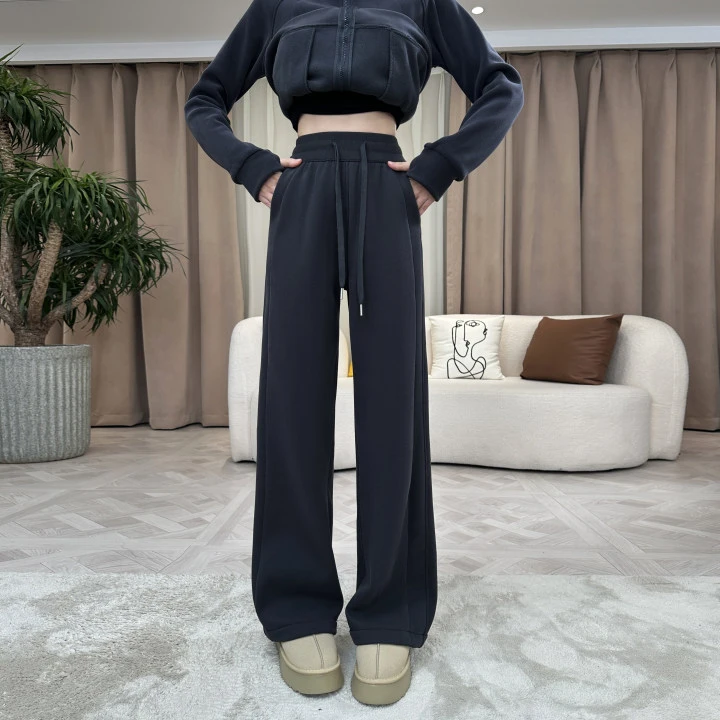 正版 修饰腿型！LULU提臀神裤！加绒加厚运动裤女秋冬高腰窄版卫裤