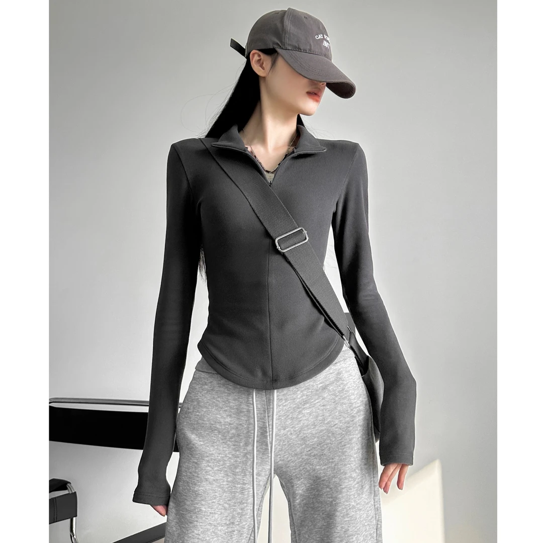 动感少女《保暖百搭》显瘦双面德绒长袖加绒修身打底衫热力感上衣