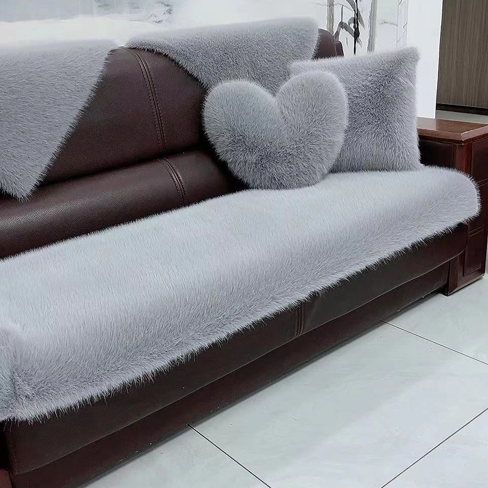 【定制链接】轻奢仿狐狸毛沙发坐垫椅子垫冬季毛绒坐垫加厚防滑坐垫