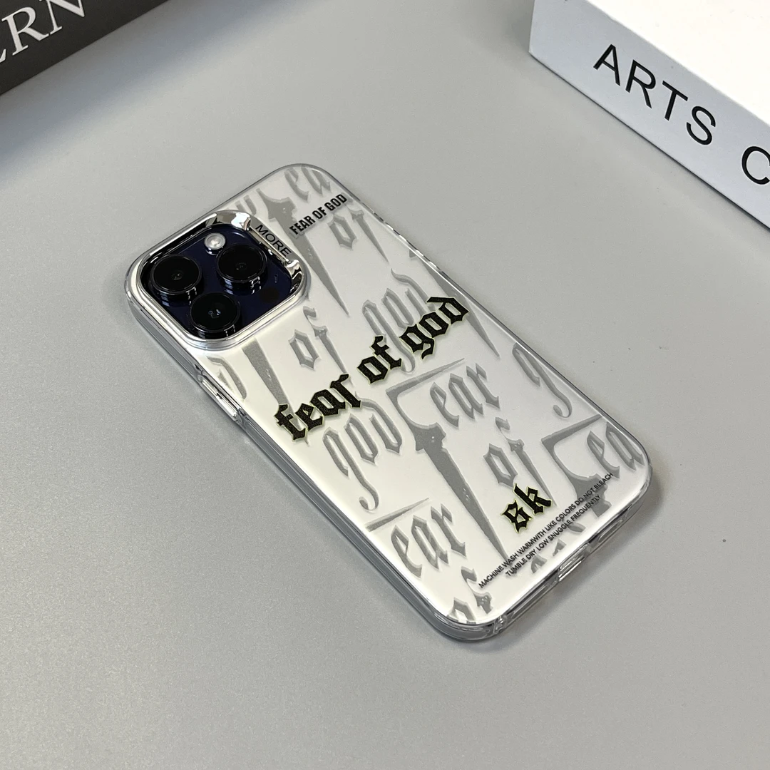 潮酷高级烫银石头岛适用苹果14promax手机壳iphone13磨砂防摔全包