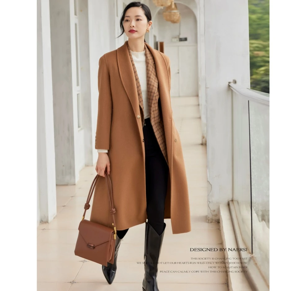 娜尔思显瘦纯羊毛修身女冬新款气质轻奢时尚NL00584D