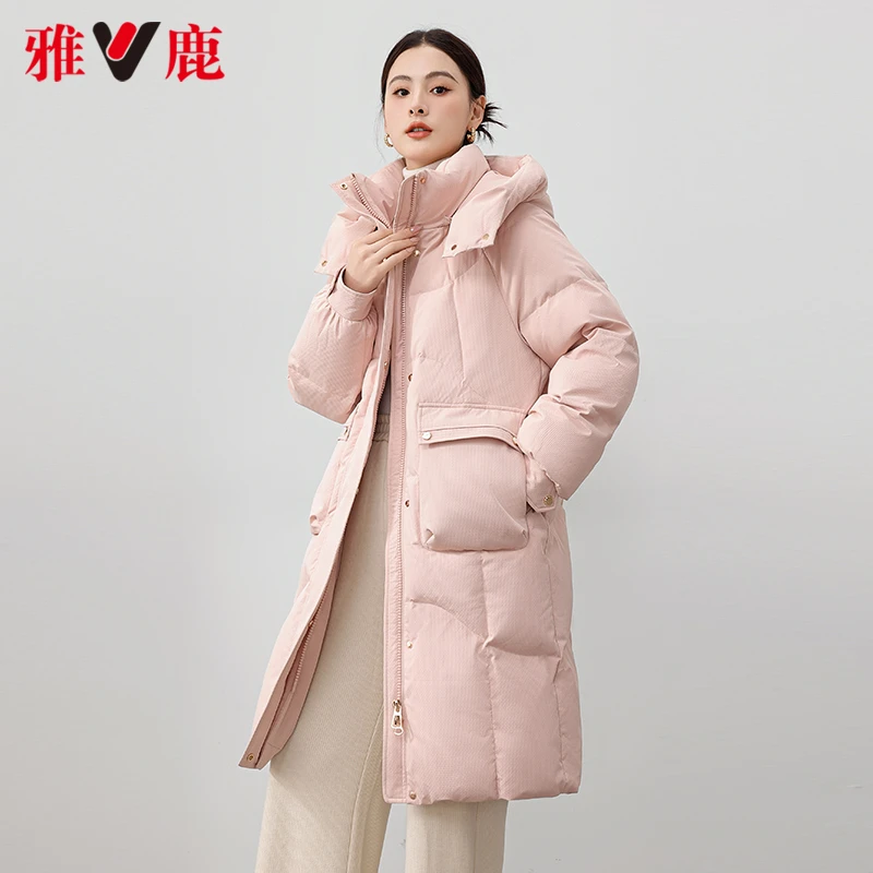 雅鹿长款羽绒服长款羽绒服女2025新款爆款韩版洋气时尚冬季羽绒服