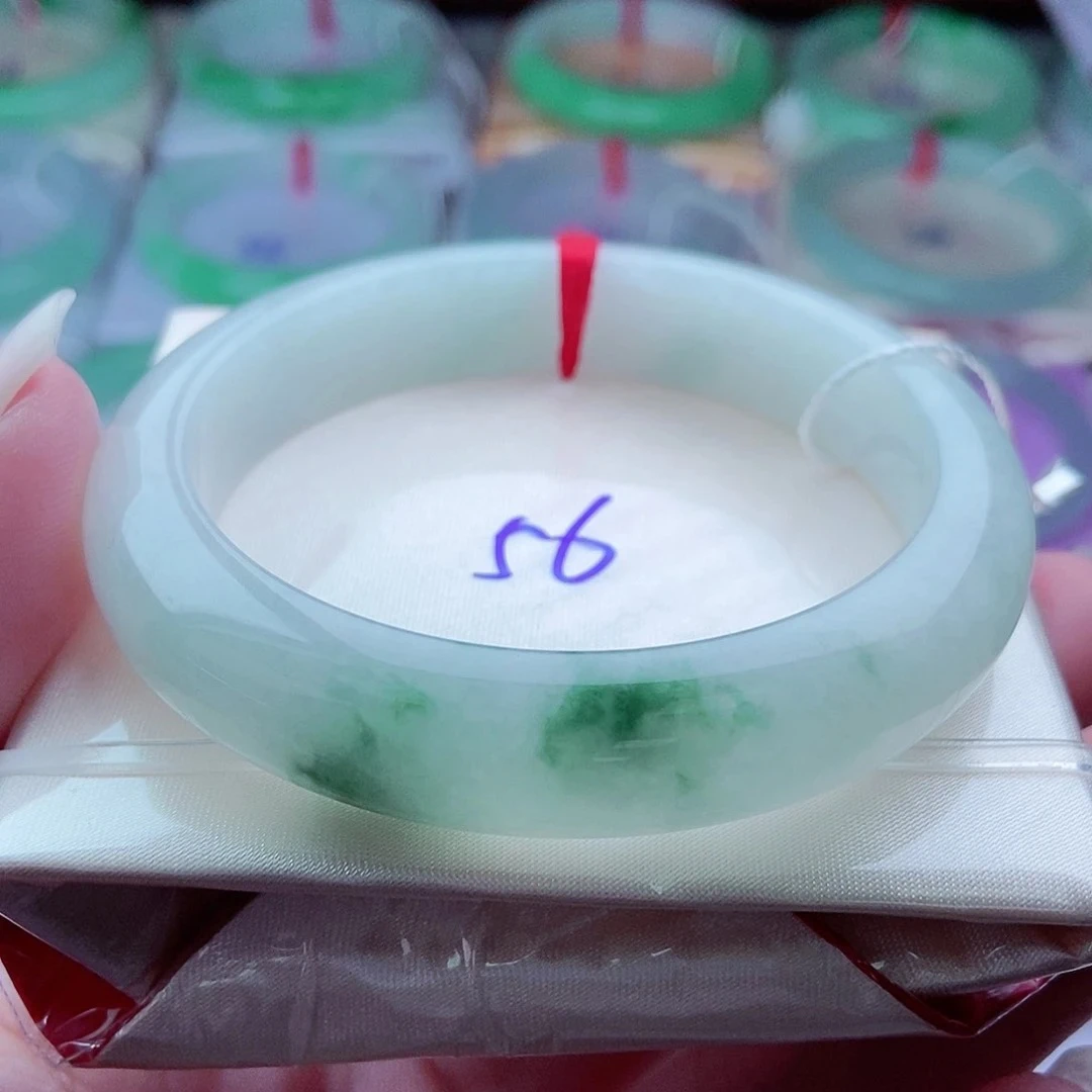 8300编56冰飘花灵动飘逸平安玉天然缅甸翡翠A货精选56.5，12.4，8.9