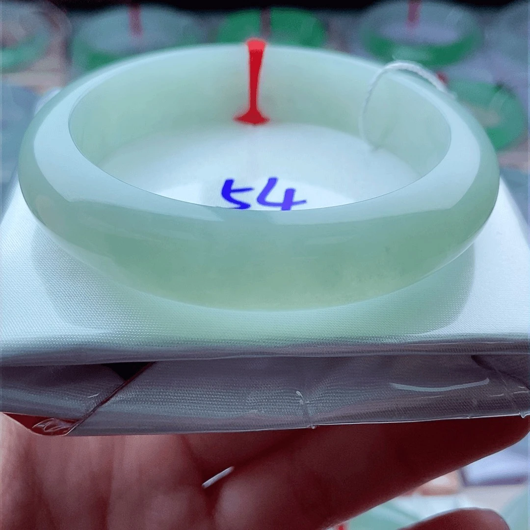 0669编54冰绿晴绿葡萄肉冰清玉洁天然缅甸翡翠A货传承54.6，13.1，9