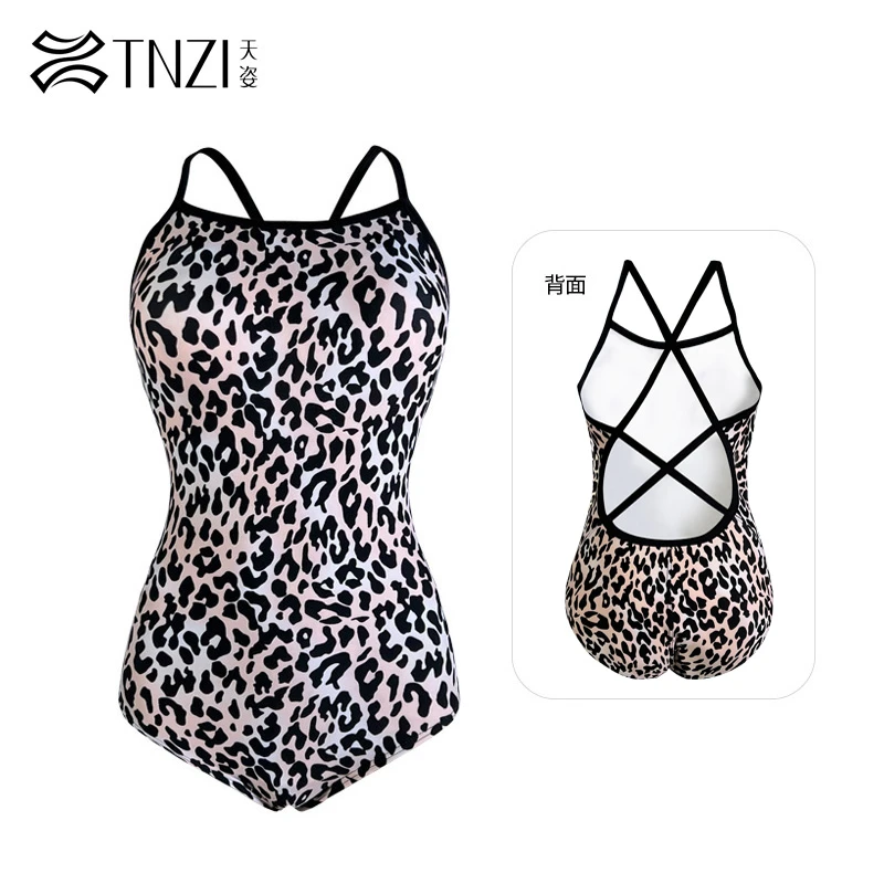 【张扬教练】TNZI天姿新款连体显瘦专业泳装竞速训练游泳三角女泳衣