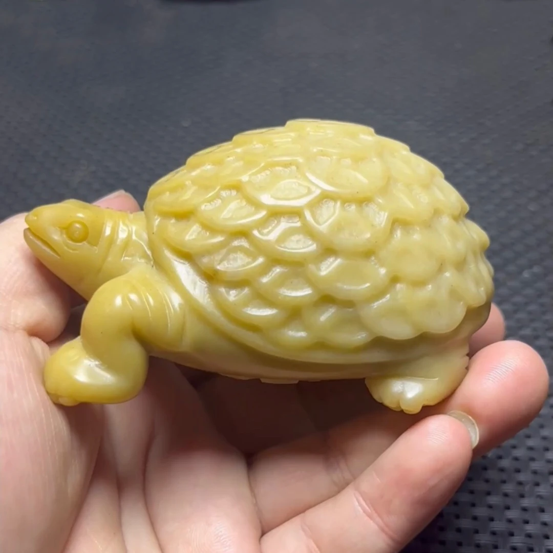 福建寿山石雕刻龙龟金钱龟手把件复古怀旧茶宠小摆件收藏摆设佳品