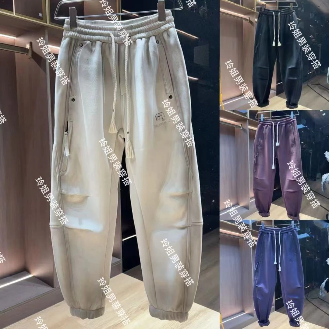 脏脏裤刺绣弯刀潮流百搭宽松束脚裤男士秋冬季潮牌运动休闲卫裤