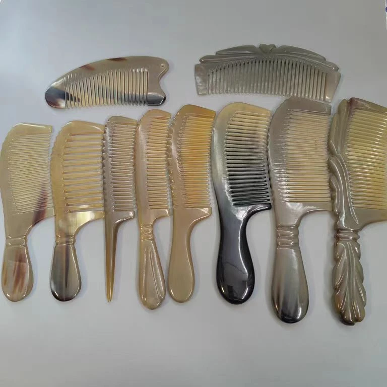 微瑕一个装天然牛羊角梳直播间挑选防脱防静电