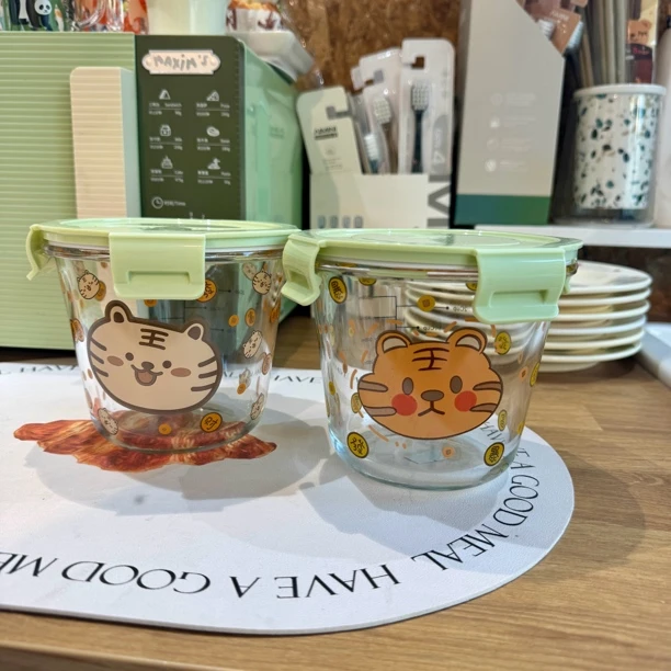 玻璃保鲜碗大容量带盖密封微波炉加热便当盒家用饭盒