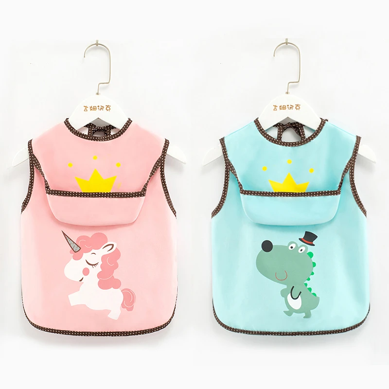 【洁森棉】宝宝吃饭罩衣儿童围兜防水防脏薄款护衣婴儿反穿罩衣防油