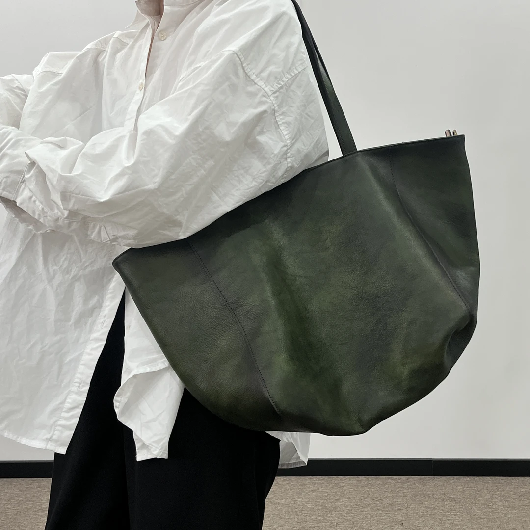 NANGE 定制/欧美大包 头层植鞣牛皮托特包