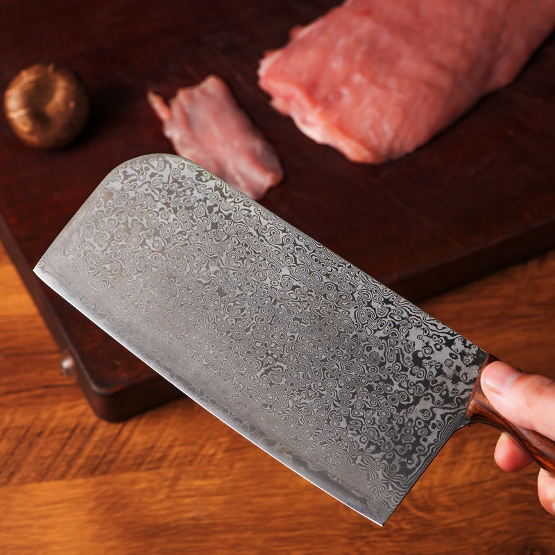乔正家用菜刀锋利耐用大马士革切肉刀切片刀厨师专用刀中式刀具