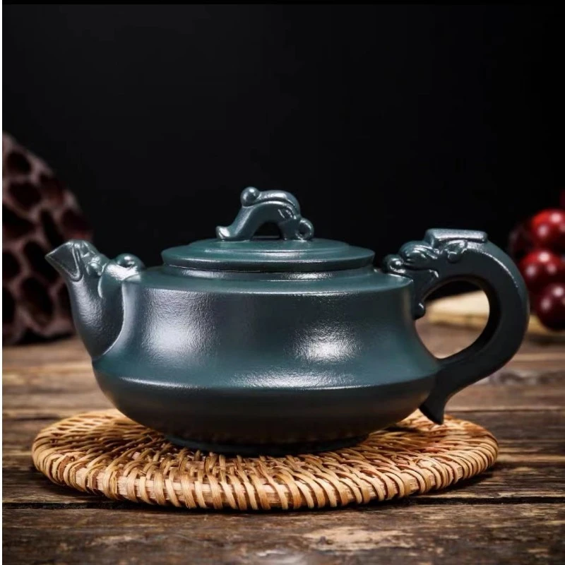 名家纯手工紫砂壶中式功夫茶具原矿朱泥大红袍纯手工天青祥龙壶壶