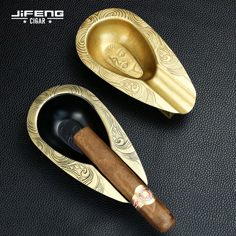 JIFENG季风雪茄烟灰缸金属家用个性潮流欧式复古家居摆件雪茄烟缸