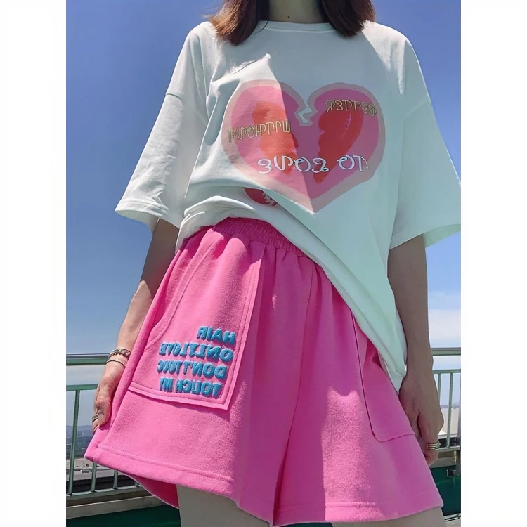 时尚休闲套装女夏季2024年新款网红减龄洋气短袖t恤短裤两件套ins
