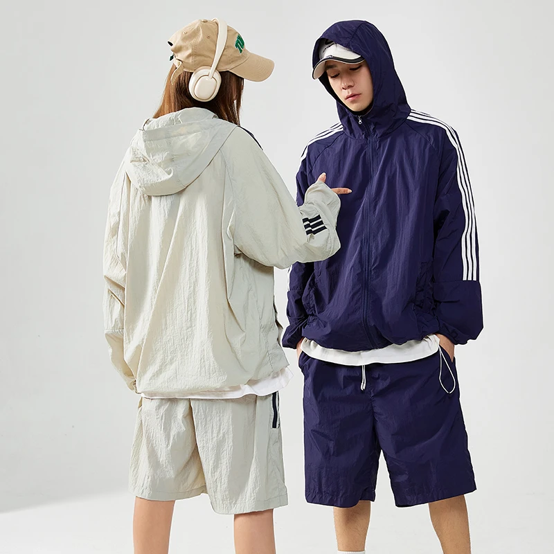 回力夏季新款情侣防晒服户外休闲防紫外线轻薄透气防晒衣套装