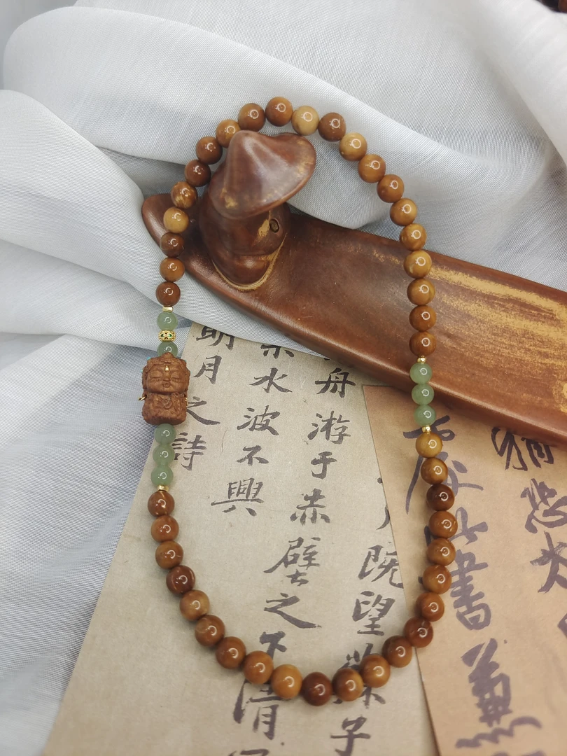 库克0.7双圈手串+老山度母+禾 田