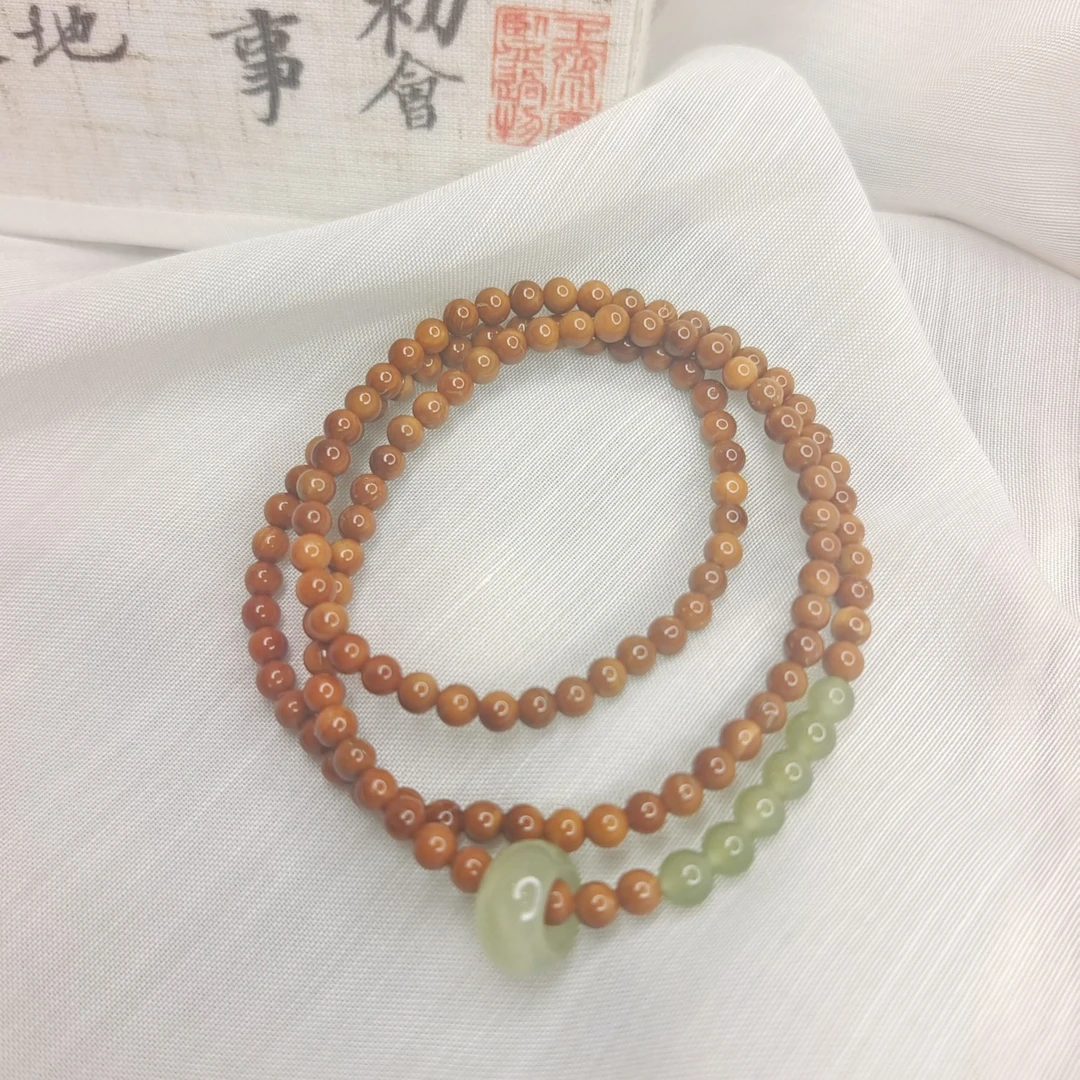 库克0.4三圈手串脖挂+禾 田跑环