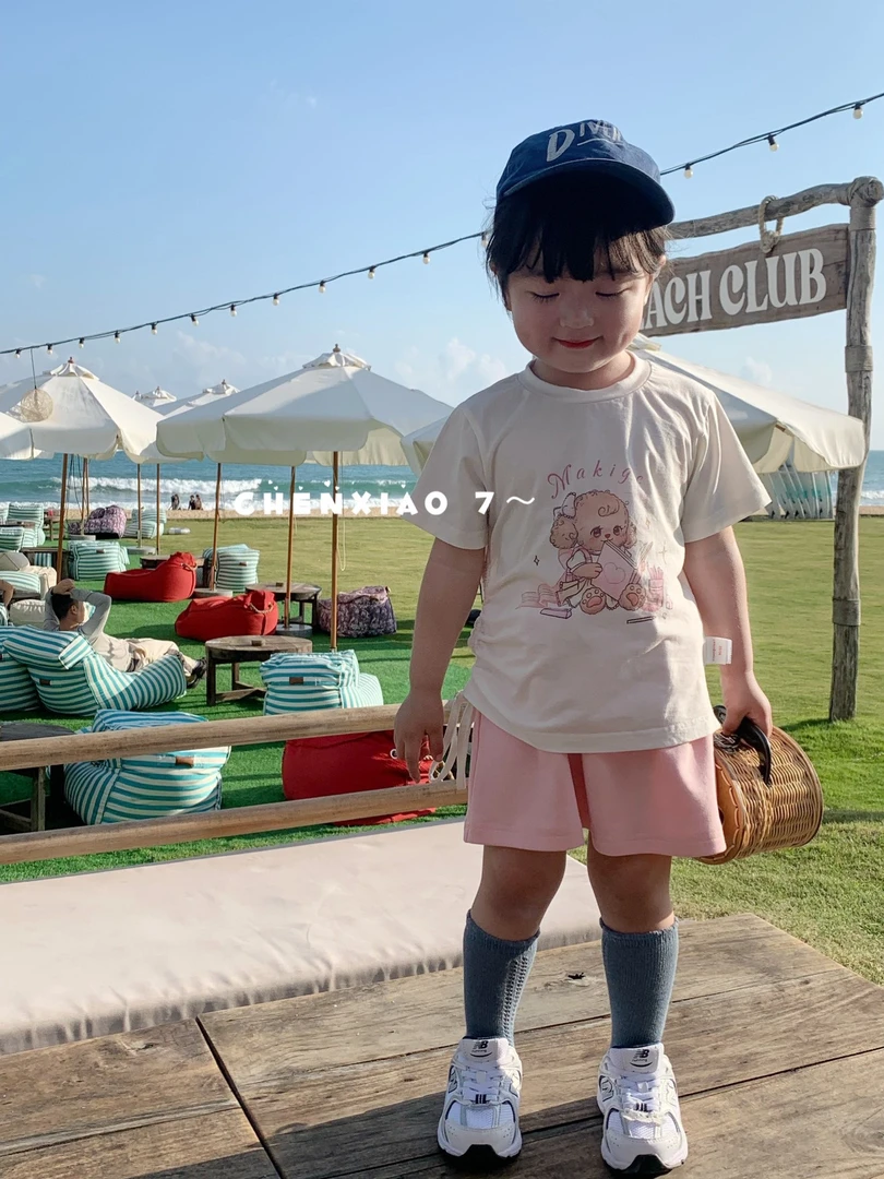 橙小七夏季小熊两件套套装