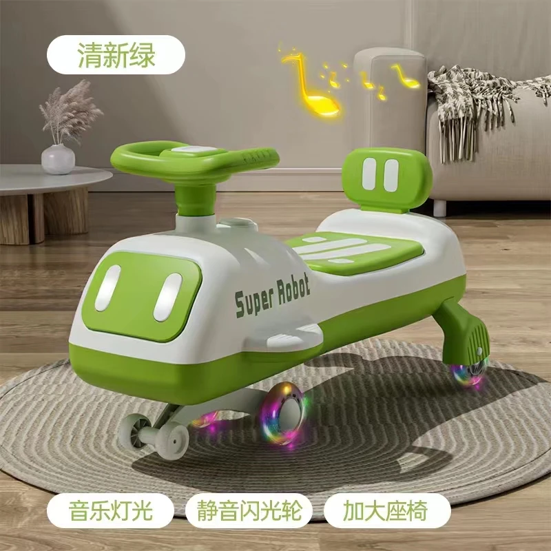 高颜值扭扭车童车儿童宝宝静音卡通稳固扭扭车滑行车带音乐灯光