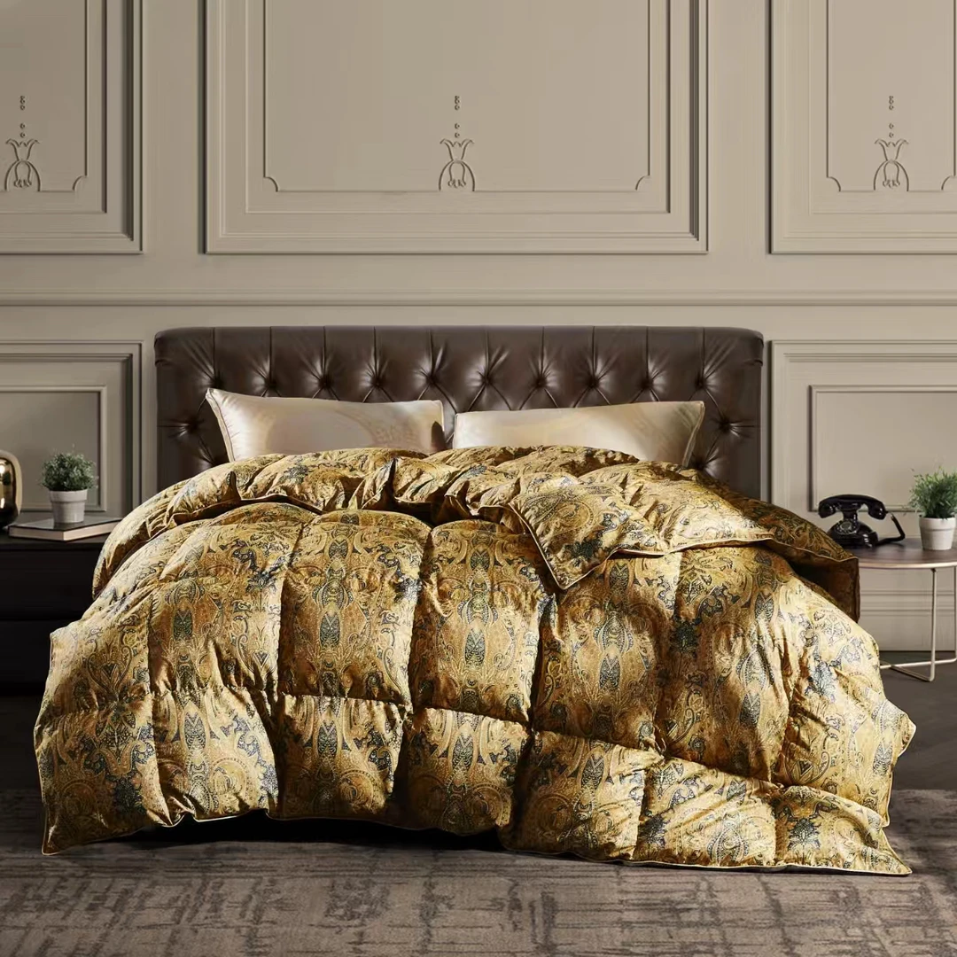 三舍家纺95%鹅绒被高档酒店印花