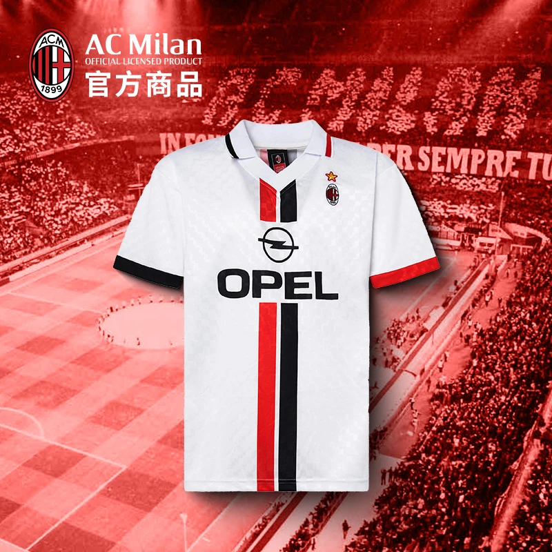 AC米兰复古球衣系列95/96赛季客场球衣
