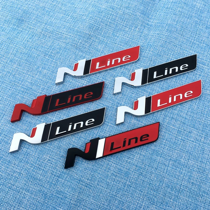 立体N line车贴 叶子板侧标装饰贴后尾标 金属贴中网标改装车标贴