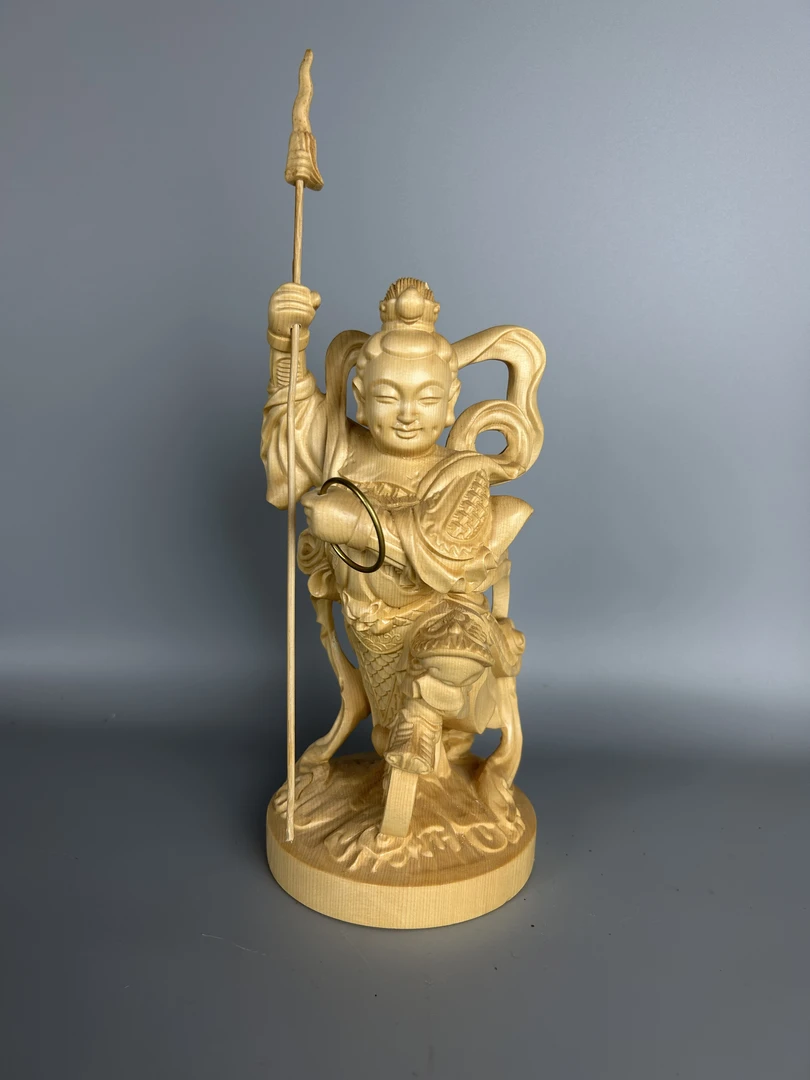 桧木哪吒三太子木雕工艺品