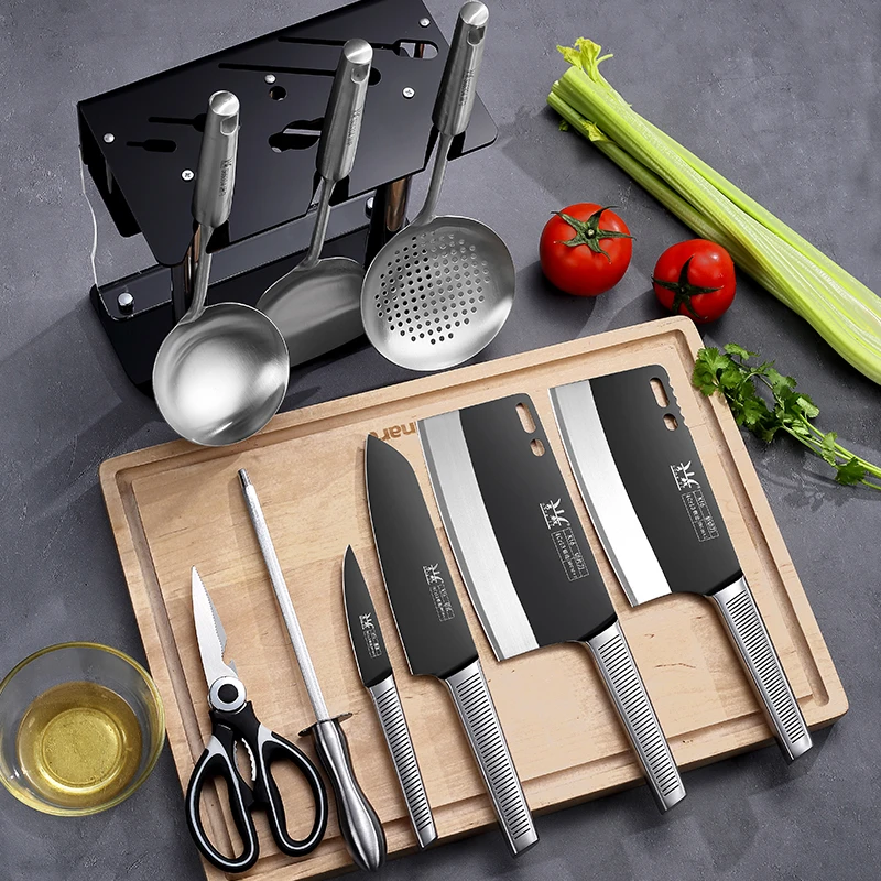 热销款刀具套装组合不锈钢菜刀家用专用刀多功能10件套