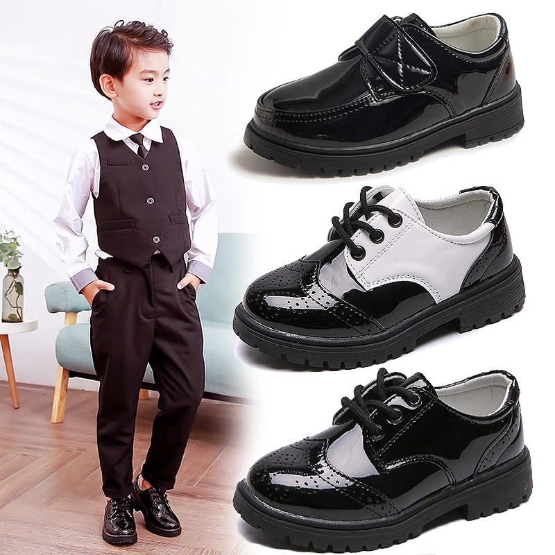 男童皮鞋黑色英伦软底单鞋英伦风演出皮鞋小学生小童黑皮鞋礼服鞋