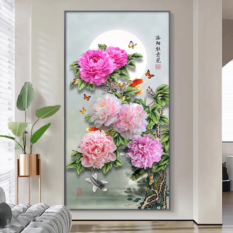 花开富贵粘钻画十字绣客厅牡丹2025新款钻石画满钻花卉手工点钻画
