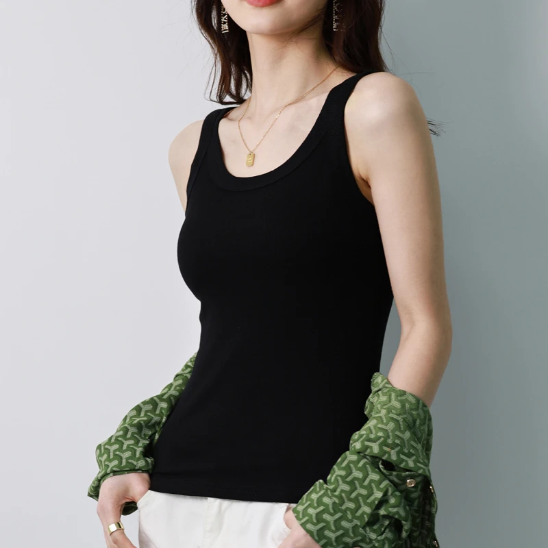 螺纹背心女冰丝无痕背心打底内搭吊带小背心女可外穿百搭无袖t恤