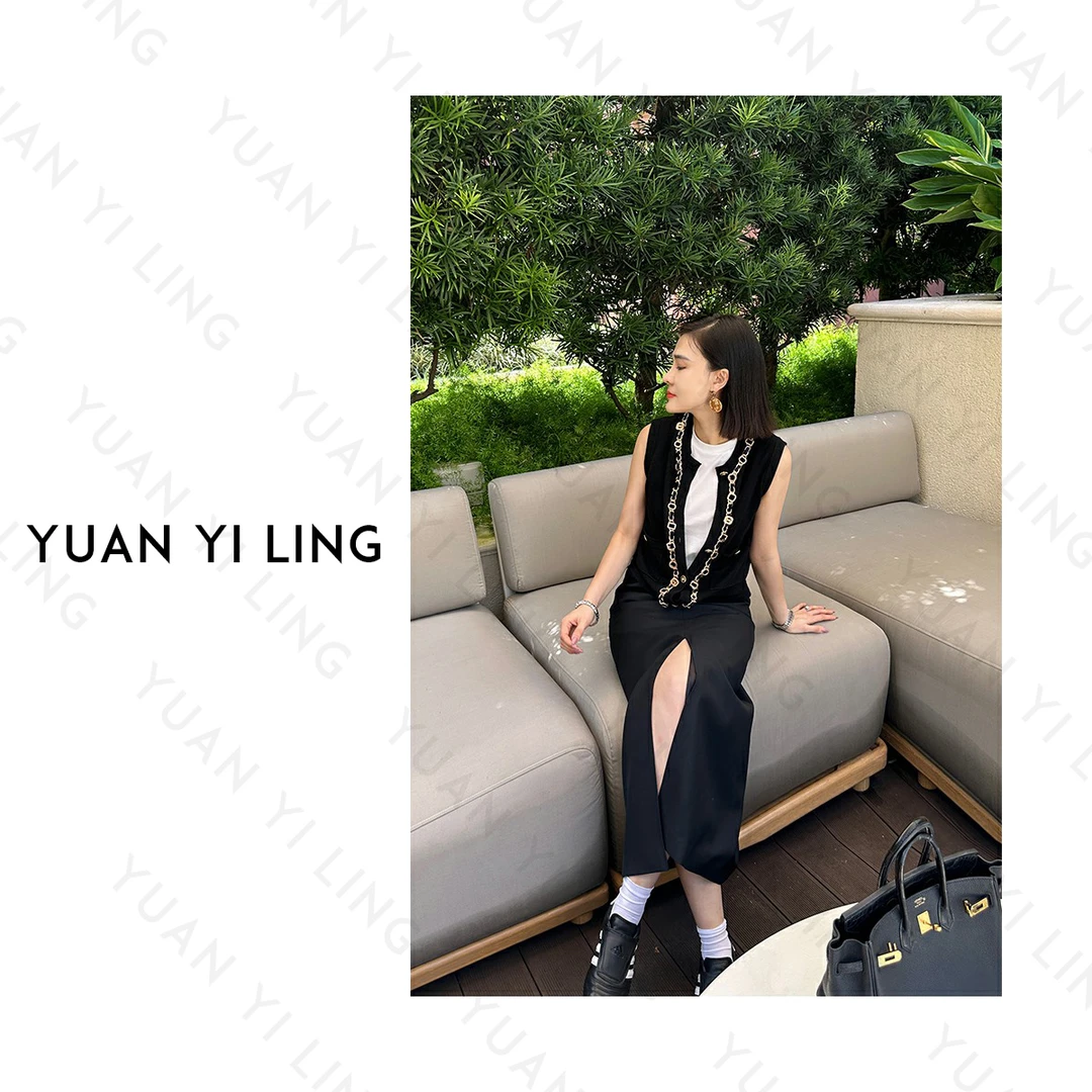 袁艺灵【24K】24秋季新款小香链条设计轻奢优雅大气时尚 女装针织衫