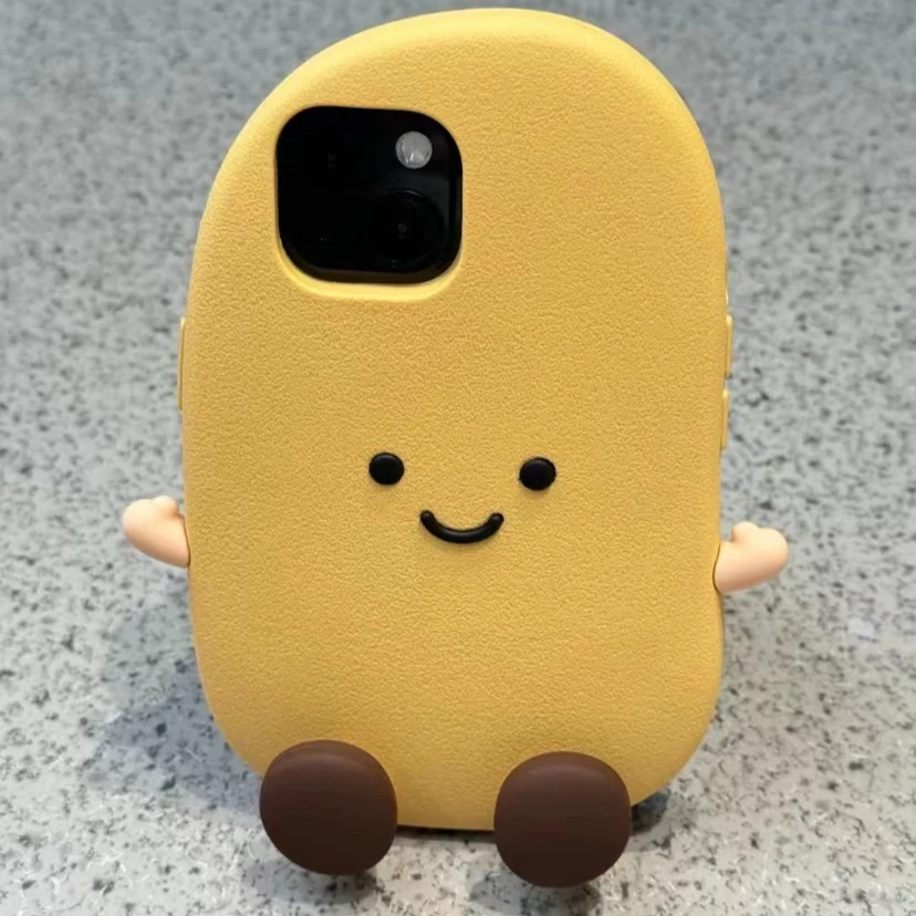 硅胶立体土豆小表情适用苹果16promax手机壳iPhone15全包14可爱13