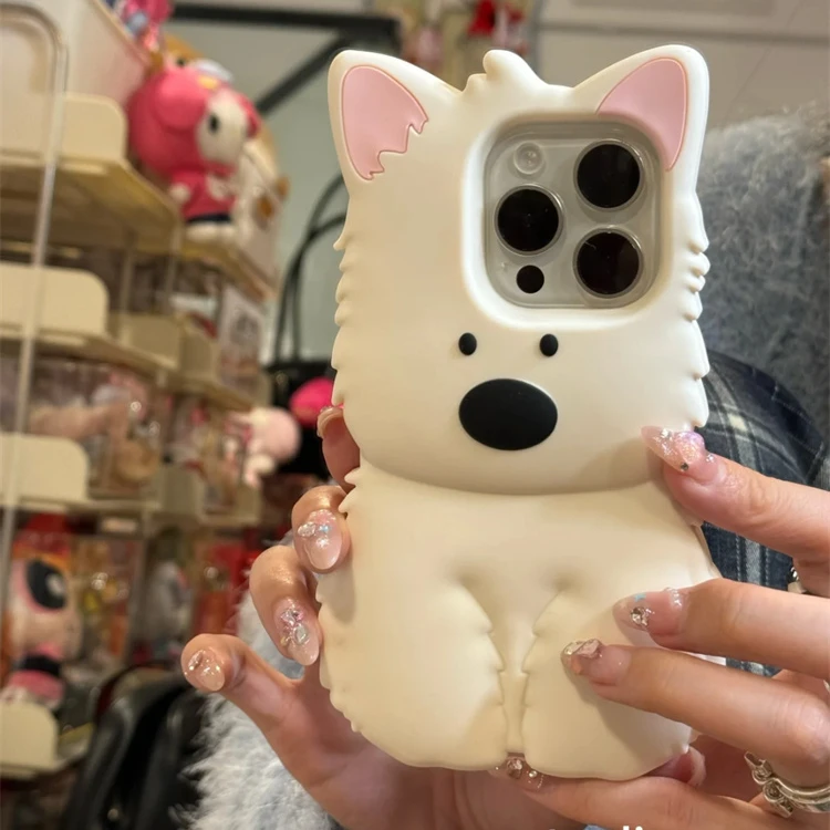 硅胶可爱西高地适用iPhone16promax手机壳15pro新款14趣味13pro女