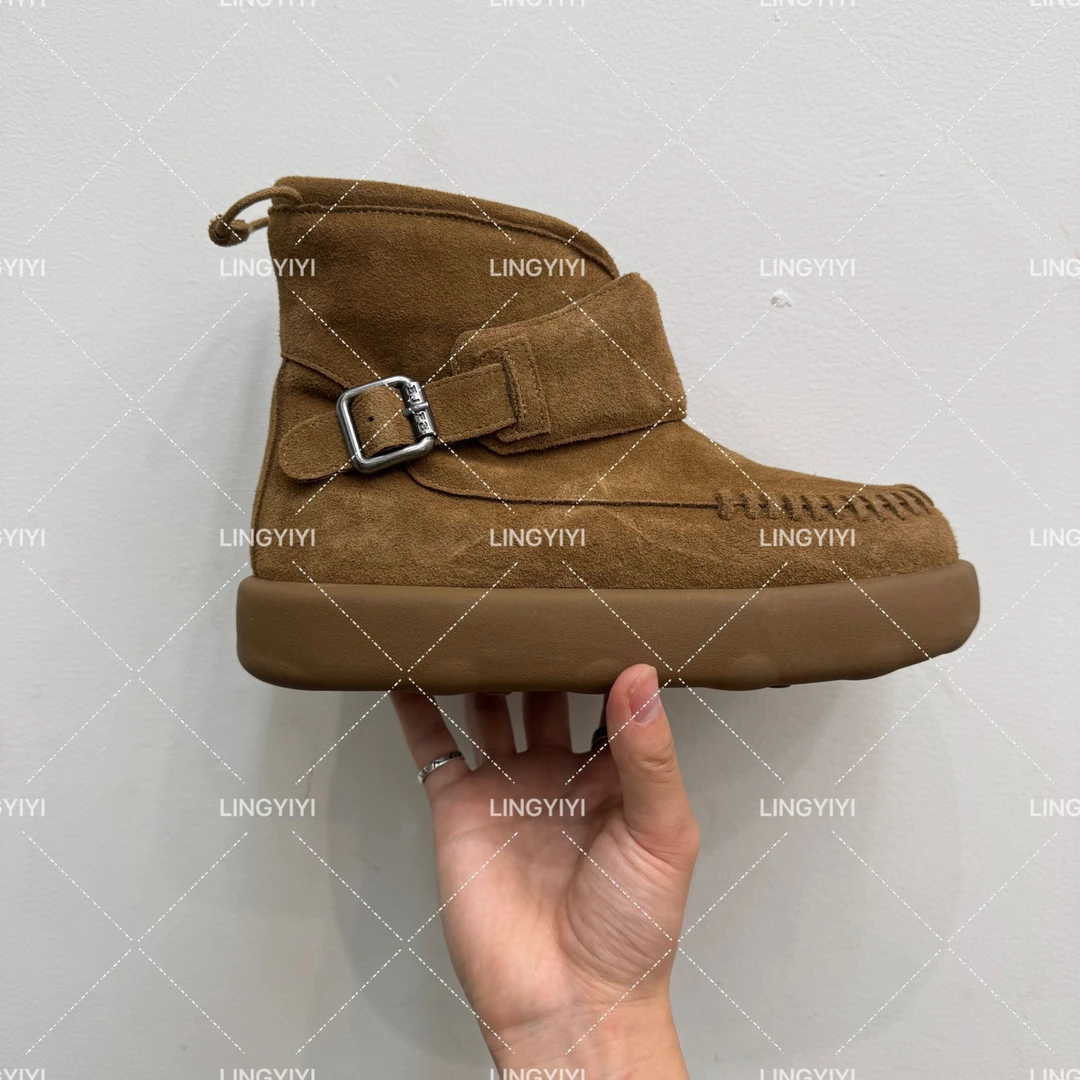 玲一一【补丁】~2024款秋季休闲时尚百搭套筒厚底雪地靴（3公分）