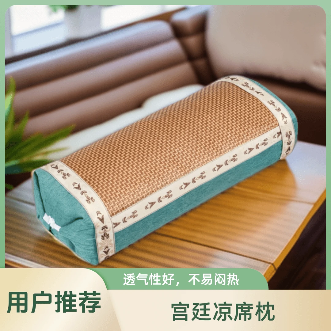 艾草宫廷枕艾草枕家用粗布高度可调节艾灸艾草颈椎枕成人透气F133
