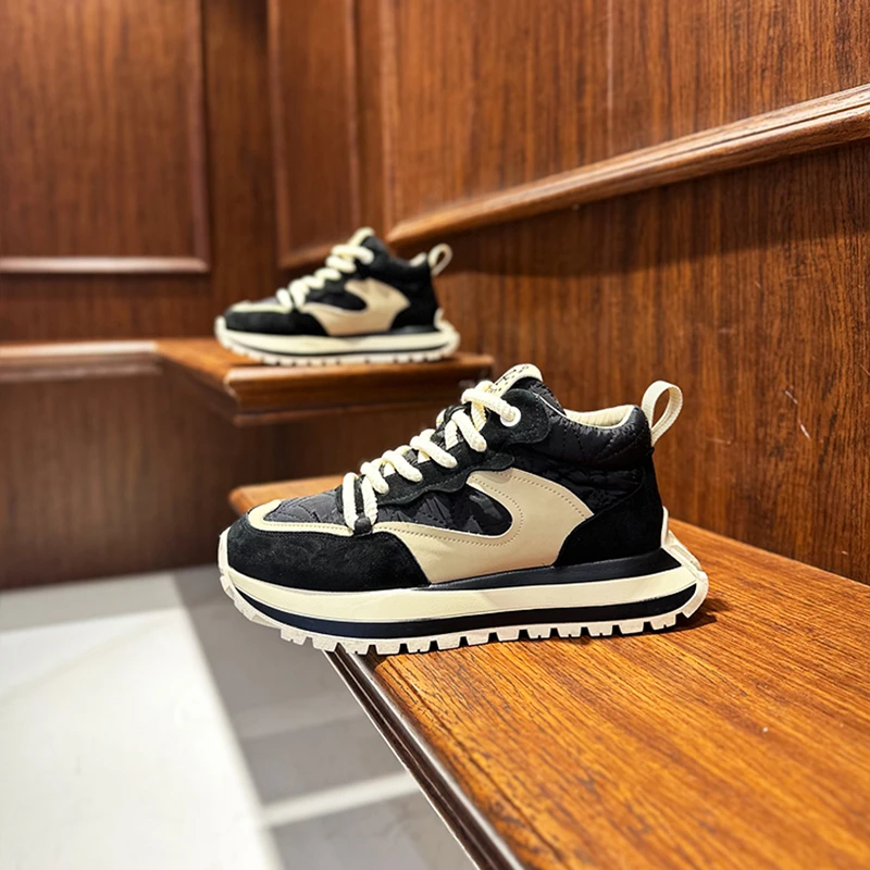 男鞋秋冬加绒保暖棉鞋2025厚底时尚运动休闲鞋男士舒适轻便阿甘鞋