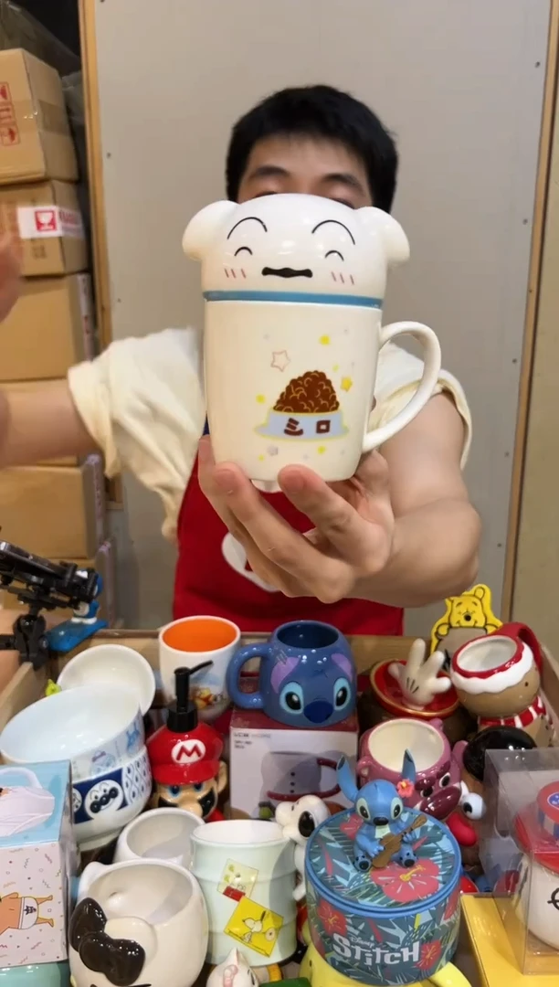 【闪购商品】摆件B款小白带盖杯陶瓷