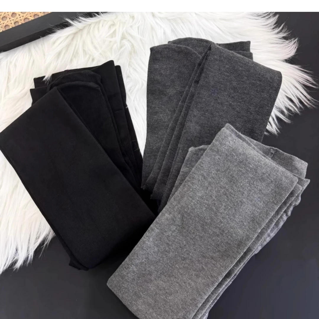 羽毛绒保暖绒压力袜格雷平纹打底袜弹力加绒均码大码显瘦miu系