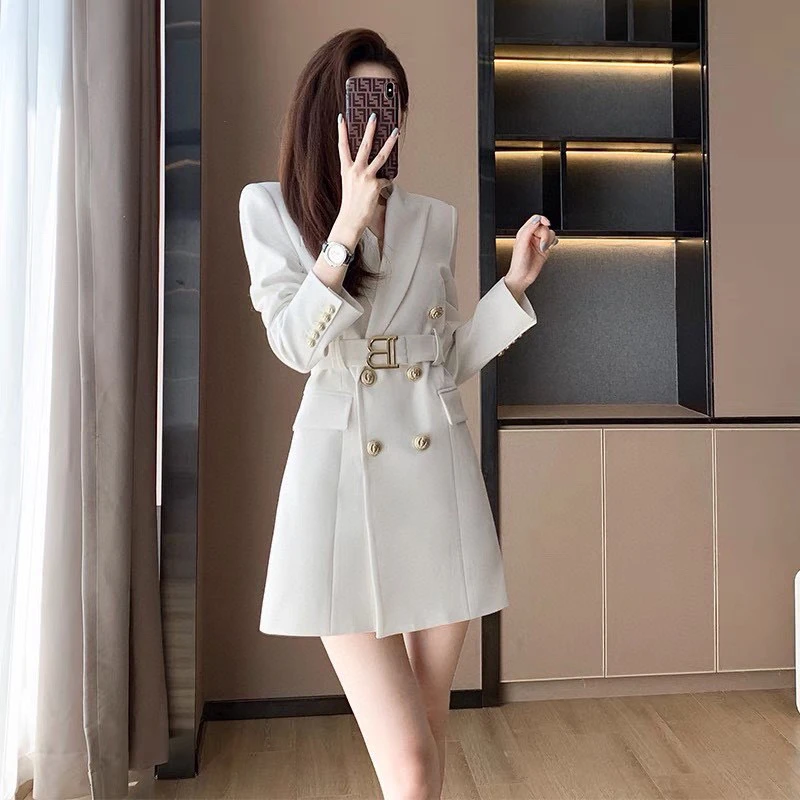 WANTHAT/凡黛卡高级感西装连衣裙女气质西服外套赫本风裙子A677