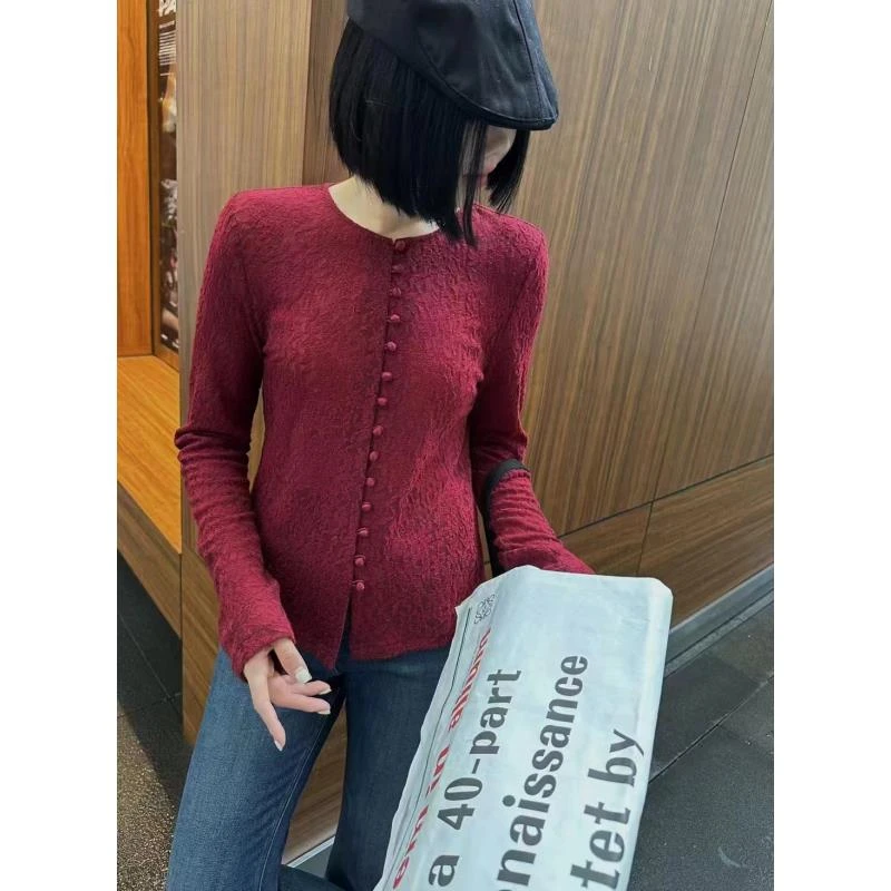 WANTHAT/凡黛卡高级感肌理提花长袖重工提花针织开衫女9338