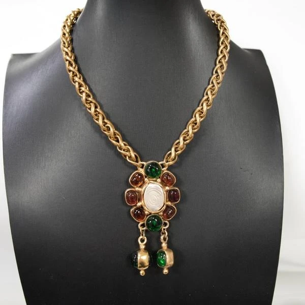 95新 Chanel/香奈儿 Chanel卡尔 琉璃花朵吊坠项链