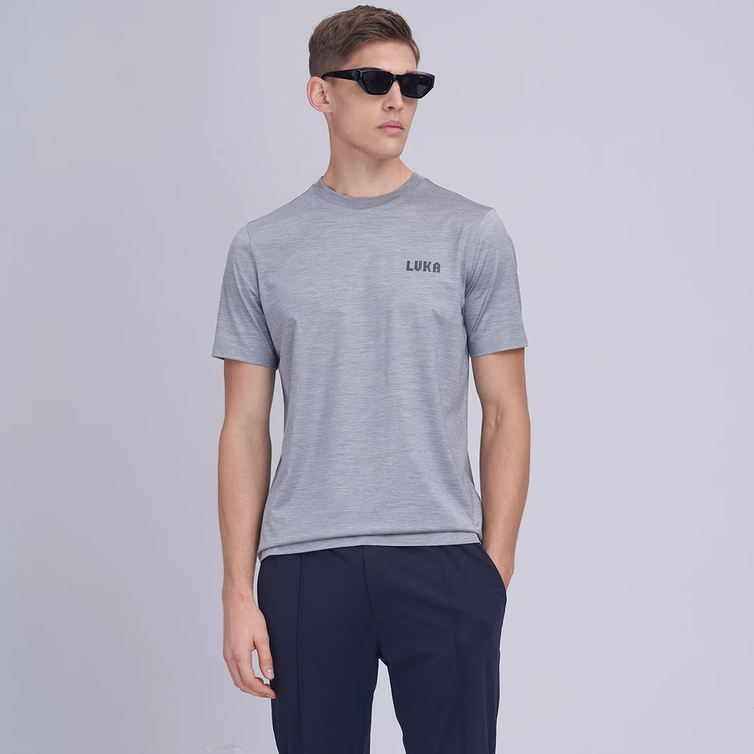 路卡迪龙【热销款】凉感桑蚕丝透气速干男士运动休闲T恤182232131