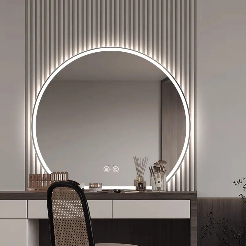 澳西施智能Ledr带灯卧室梳妆镜浴室半圆防雾壁挂三色补光梳妆镜子