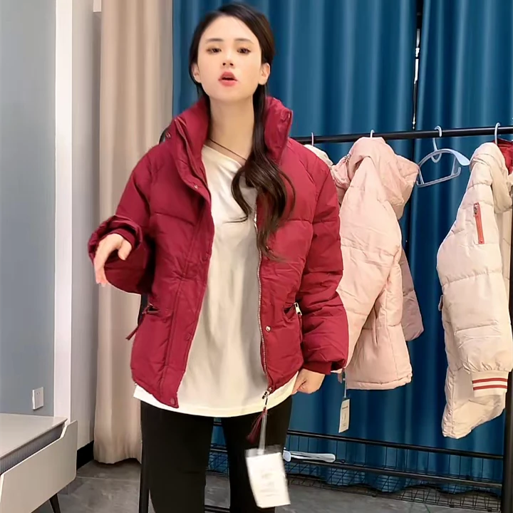 外贸反季新款棉服女短款百搭韩版立领小个子加厚面包服棉衣外套潮